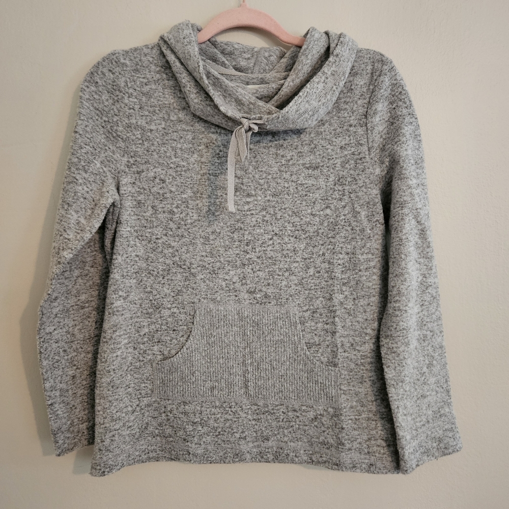 Karen Neuburger Live Love Lounge Heather Gray Cowl Neck Sweater Winter Warm Sm